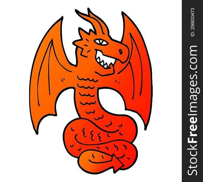 vector gradient illustration cartoon dragon