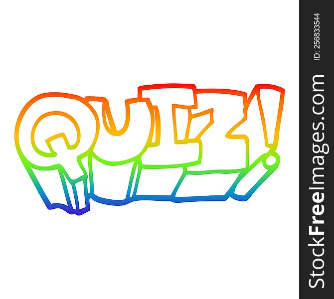 rainbow gradient line drawing of a cartoon quiz symbol