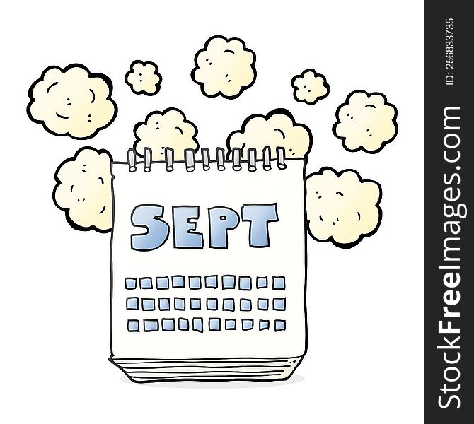 Cartoon Calendar Showing Month Of September