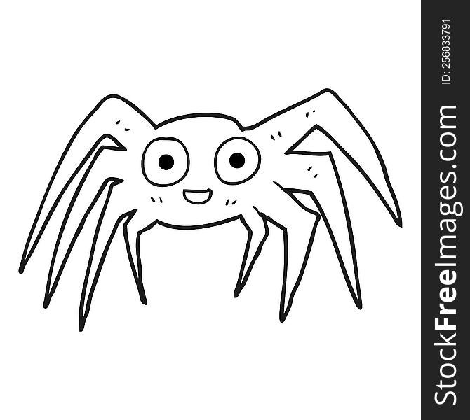 Black And White Cartoon Spider