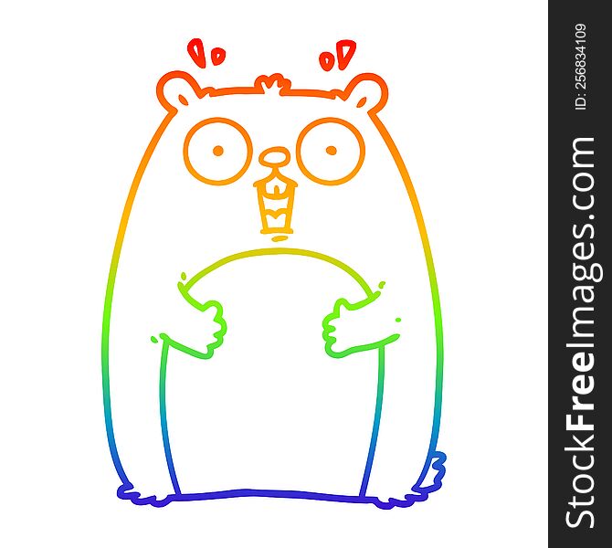 rainbow gradient line drawing cartoon shocked ground hog