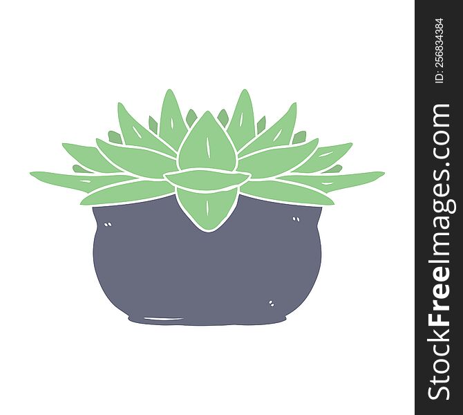 flat color style cartoon succulent plant