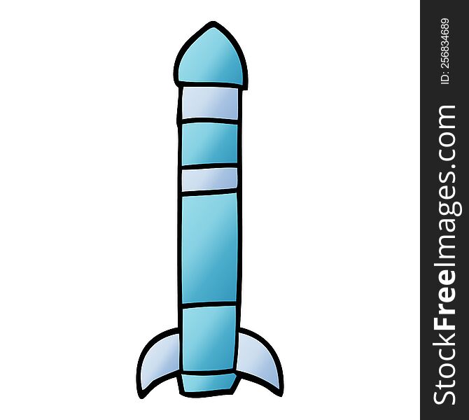 cartoon doodle tall rocket