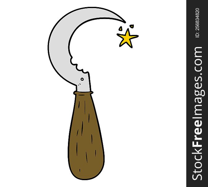 cartoon old sickle. cartoon old sickle