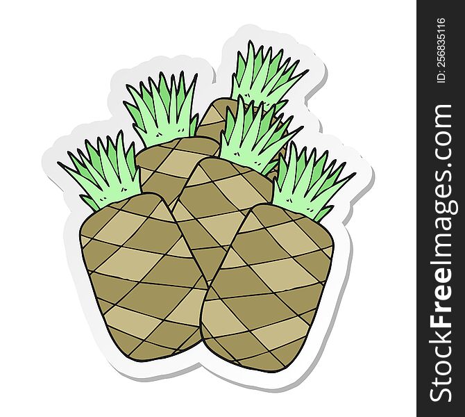 sticker of a cartoon pineapples