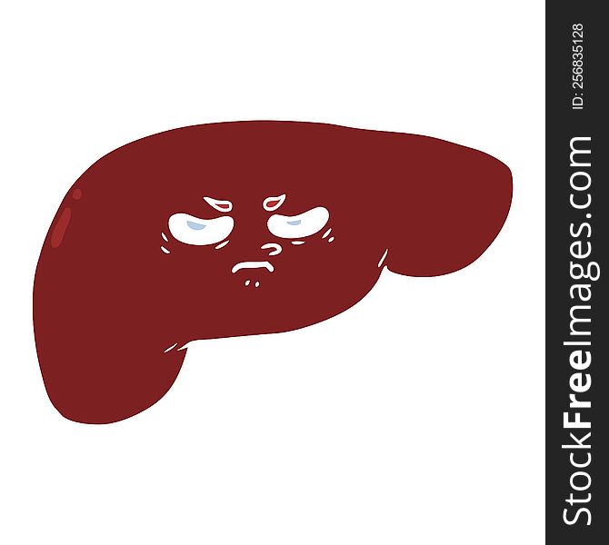 flat color style cartoon liver