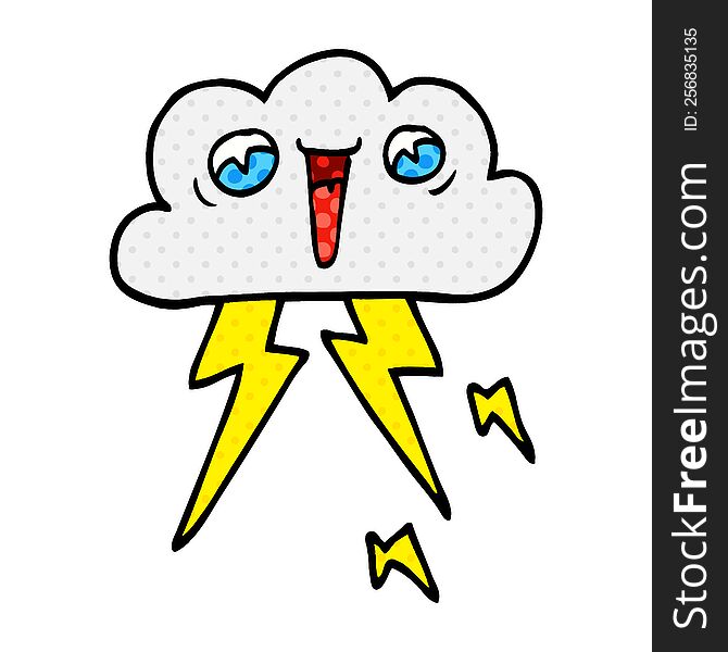 cartoon doodle of thunder cloud