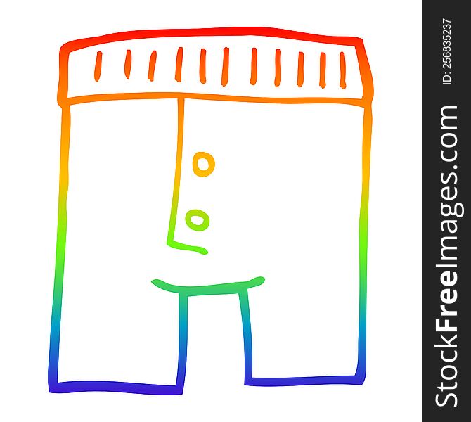 rainbow gradient line drawing of a cartoon underwear