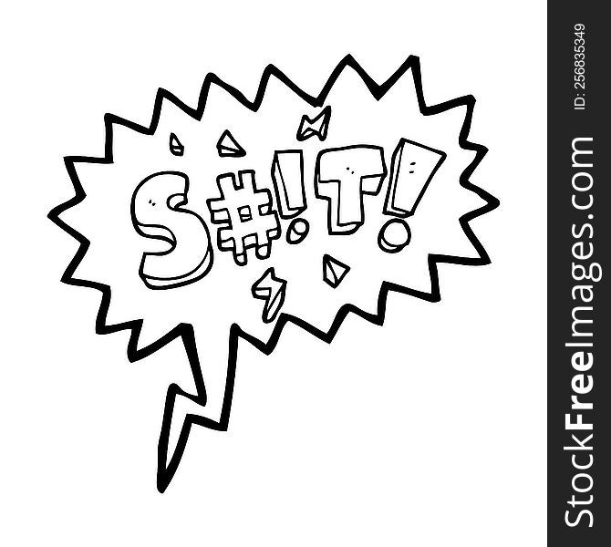 freehand drawn speech bubble cartoon obscured swearword