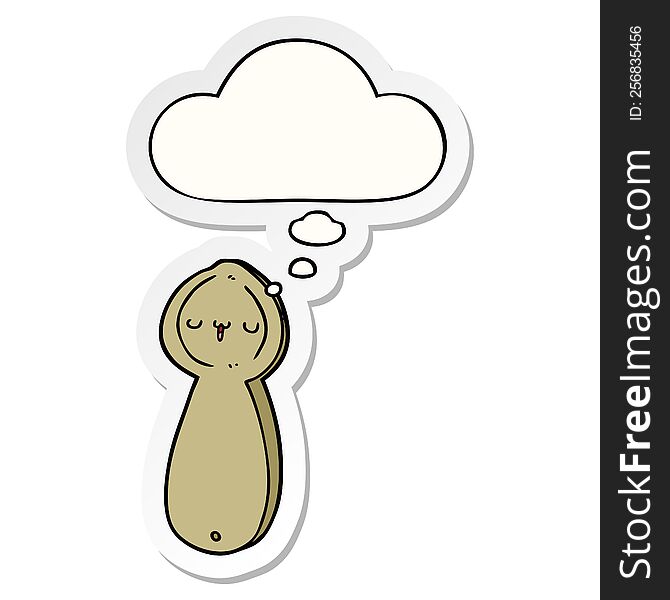 Cartoon Spoon And Thought Bubble As A Printed Sticker