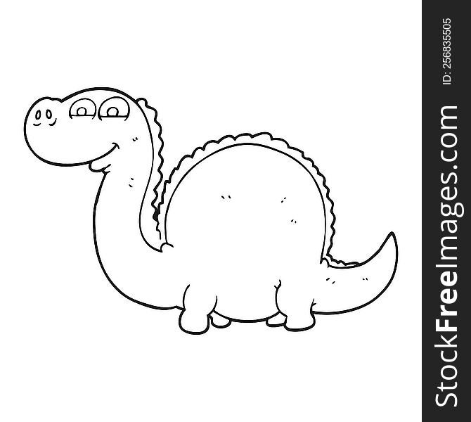 Black And White Cartoon Dinosaur