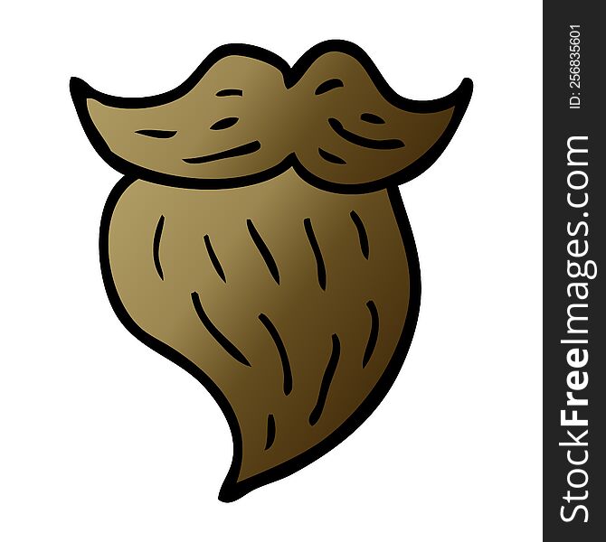 cartoon doodle mans facial brown beard