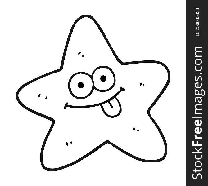 Black And White Cartoon Starfish