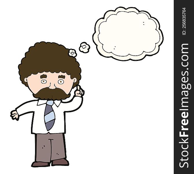 cartoon teacher with thought bubble