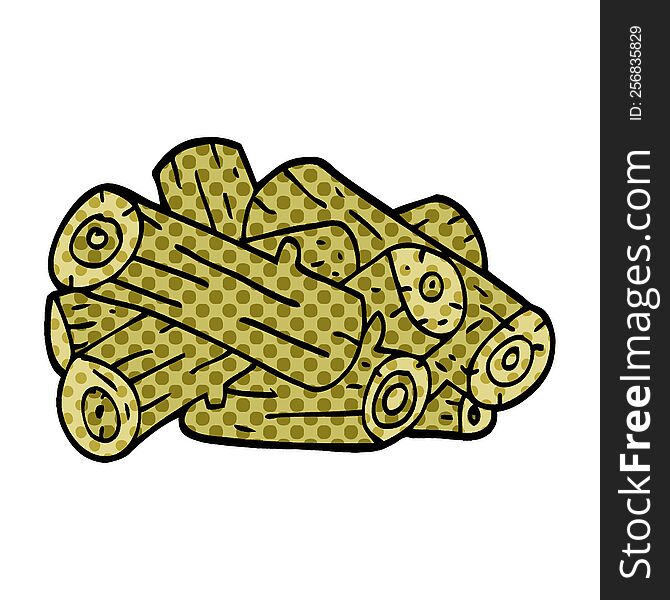 cartoon doodle pile of logs