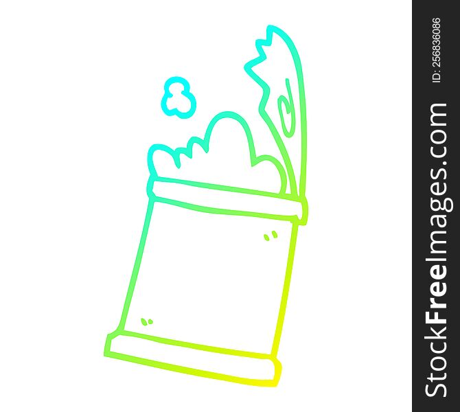 cold gradient line drawing of a cartoon open can of food