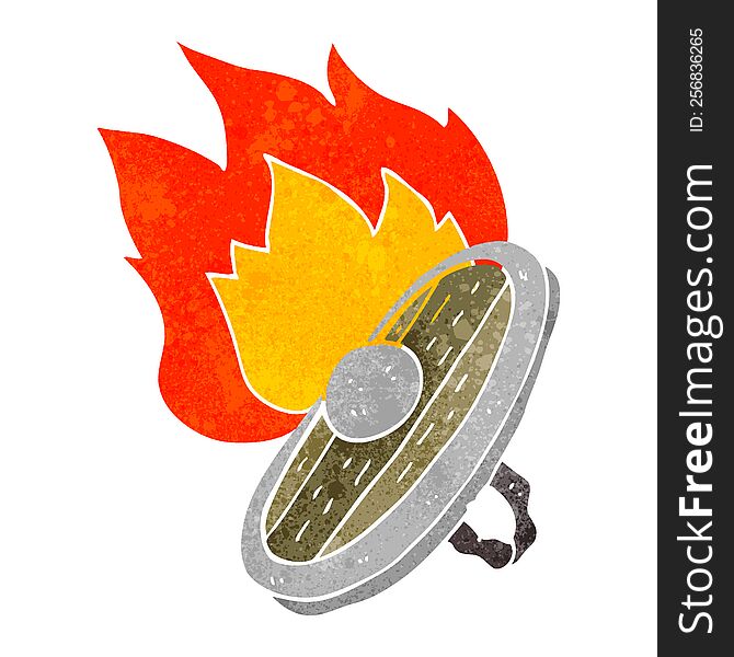 Retro Cartoon Shield Burning