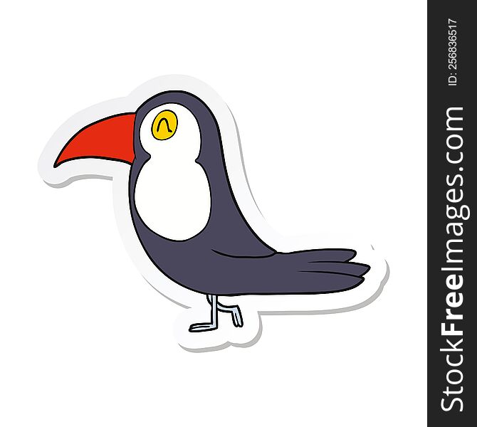 sticker of a cartoon toucan