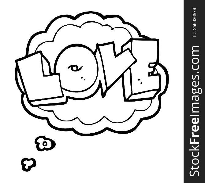 thought bubble cartoon love sign