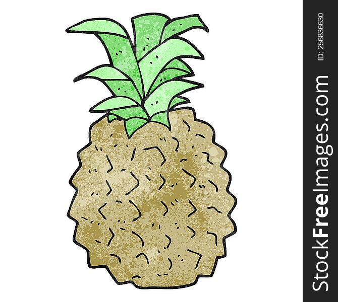 Textured Cartoon Pineapple
