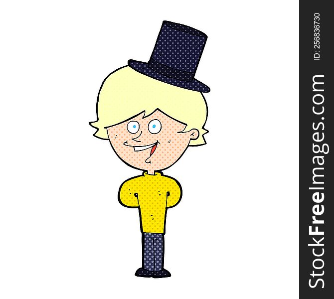 Cartoon Man Wearing Top Hat