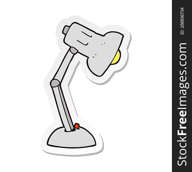 sticker of a cartoon desk lamp