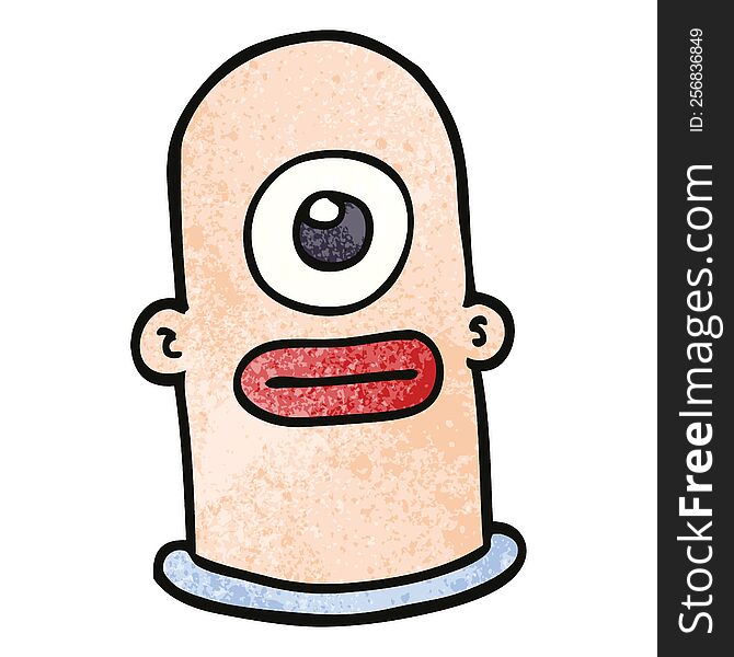 cartoon doodle cyclops face