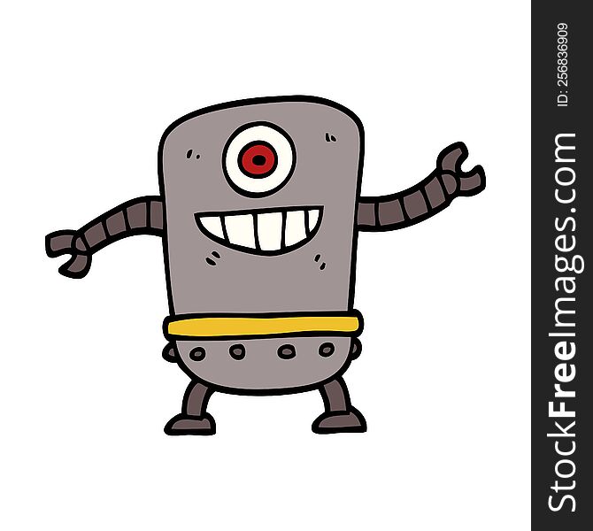 cartoon doodle robot