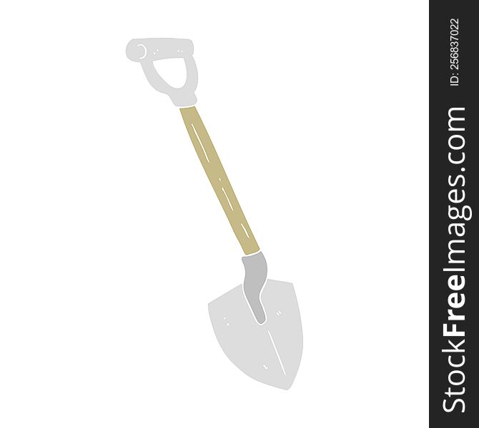 flat color illustration of shovel. flat color illustration of shovel
