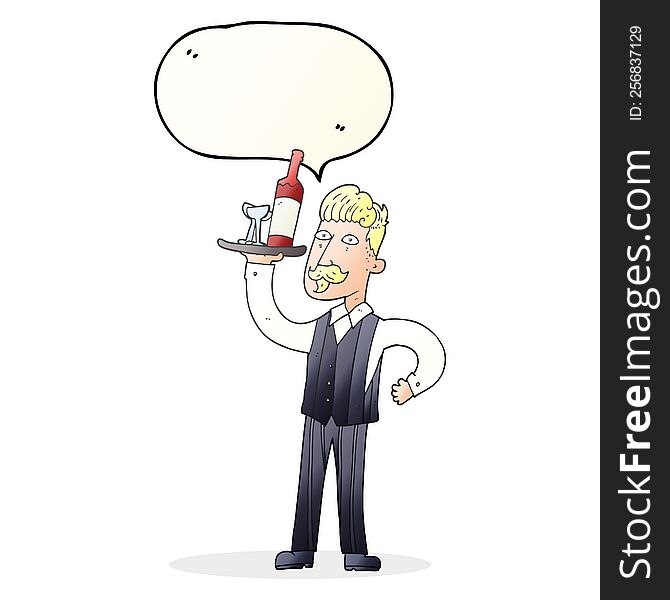 Speech Bubble Cartoon Waiter