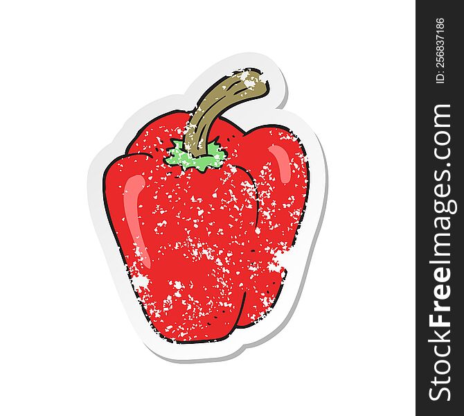 Retro Distressed Sticker Of A Cartoon Pepper