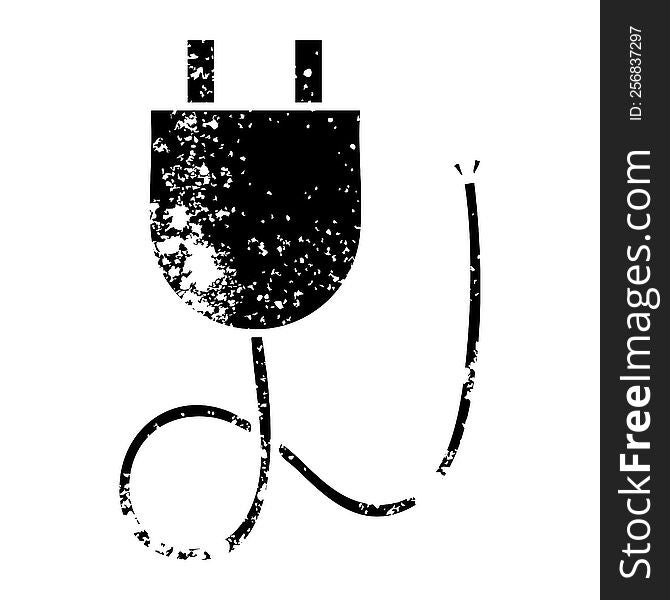 distressed symbol of a electrical plug