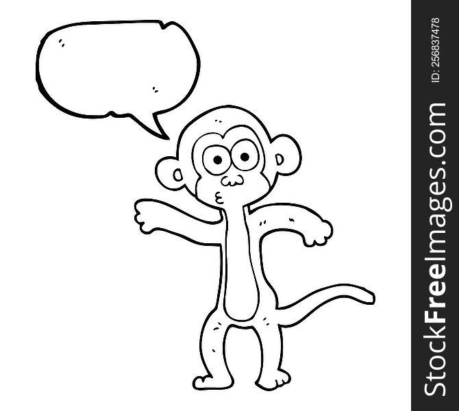 Speech Bubble Cartoon Monkey