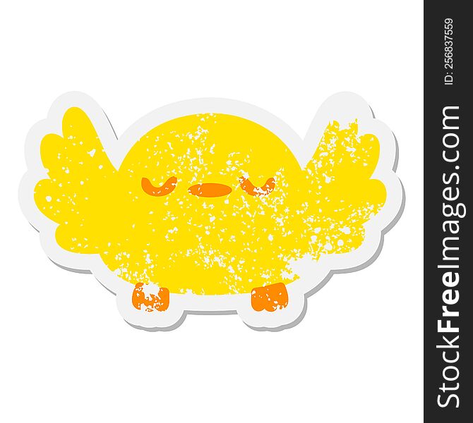 cute cartoon baby bird grunge sticker
