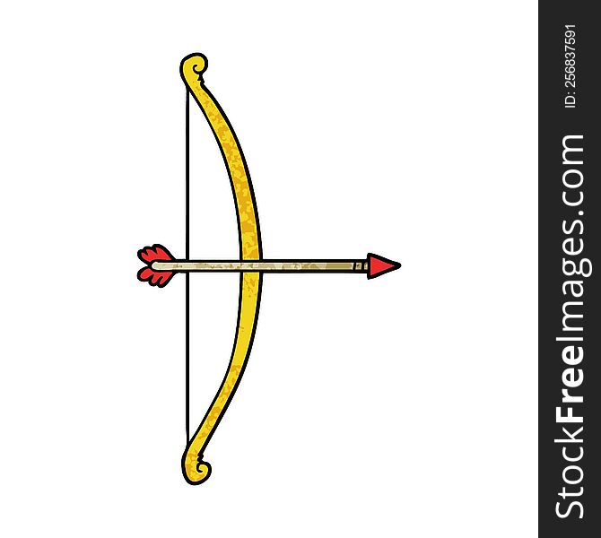cartoon bow and arrow. cartoon bow and arrow