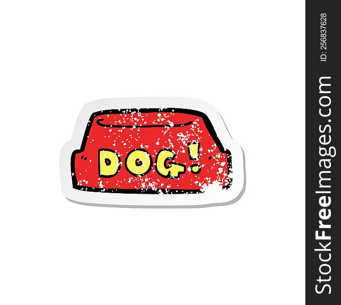 retro distressed sticker of a cartoon dog food