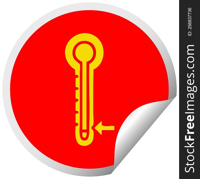 Circular Peeling Sticker Cartoon Cold Thermometer