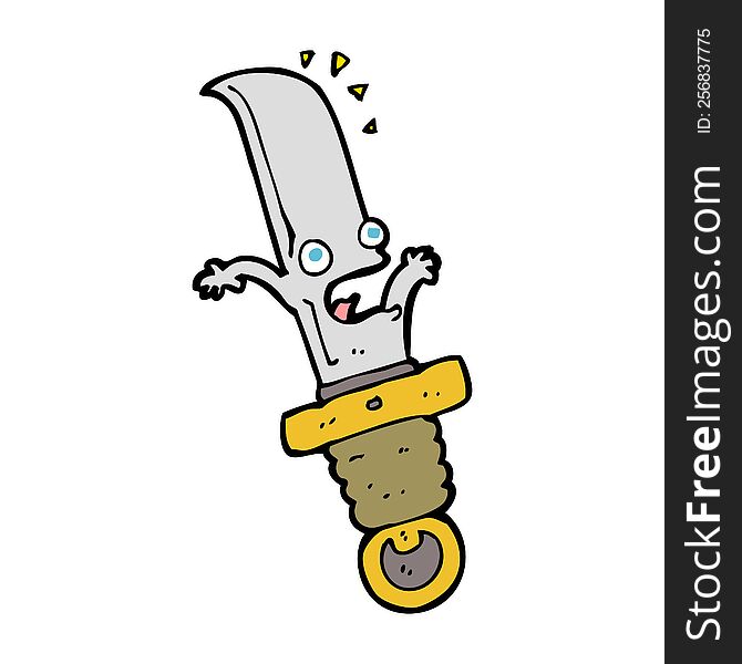 cartoon frightened knife