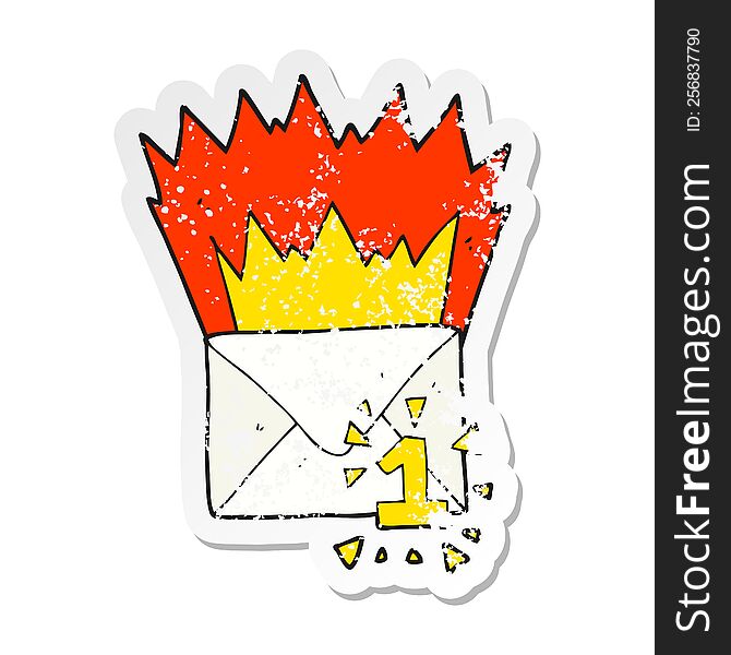 retro distressed sticker of a cartoon email message