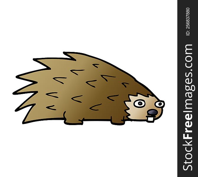 cartoon doodle spiky hedgehog