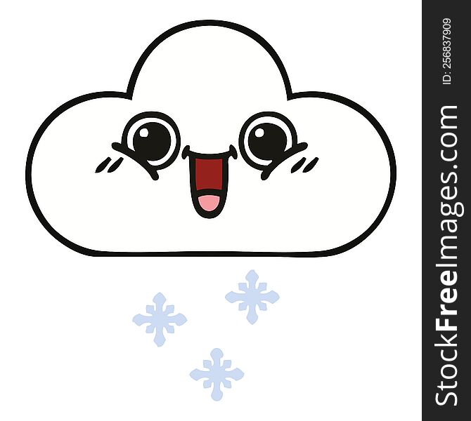 cute cartoon of a snow cloud. cute cartoon of a snow cloud