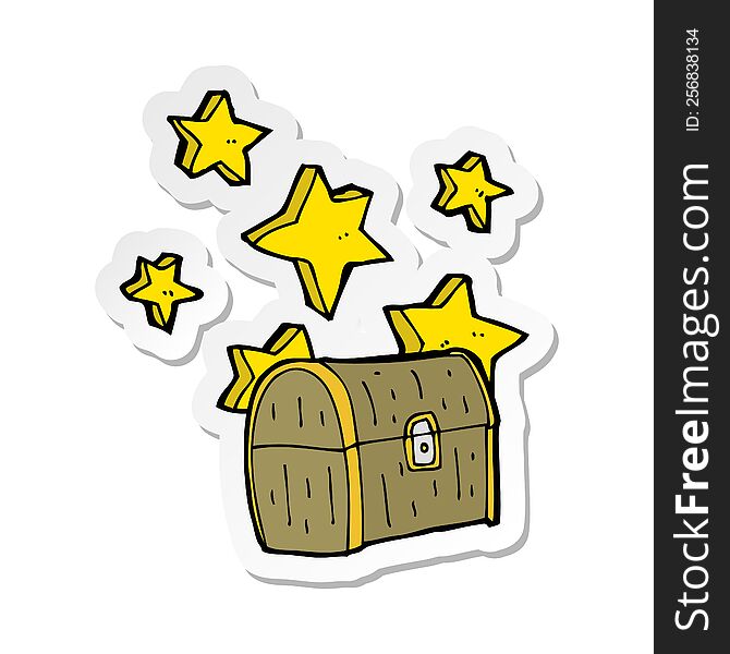 sticker of a pirate treasure chest cartoon