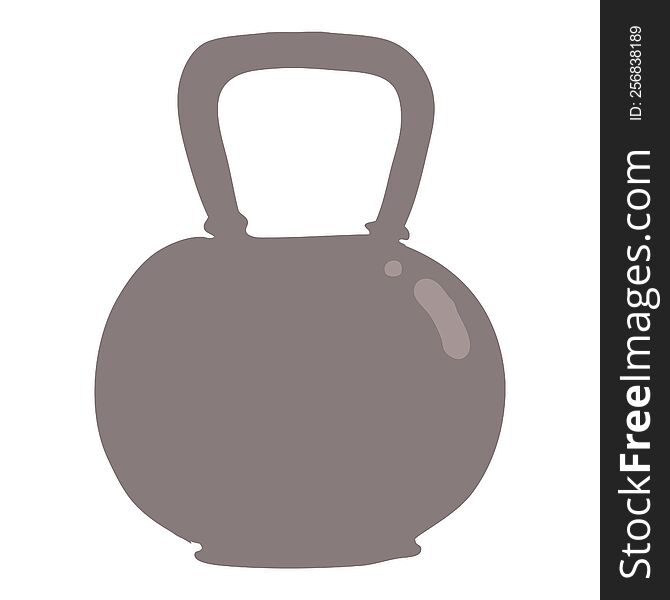 flat color illustration of a cartoon 40kg kettle bell weight