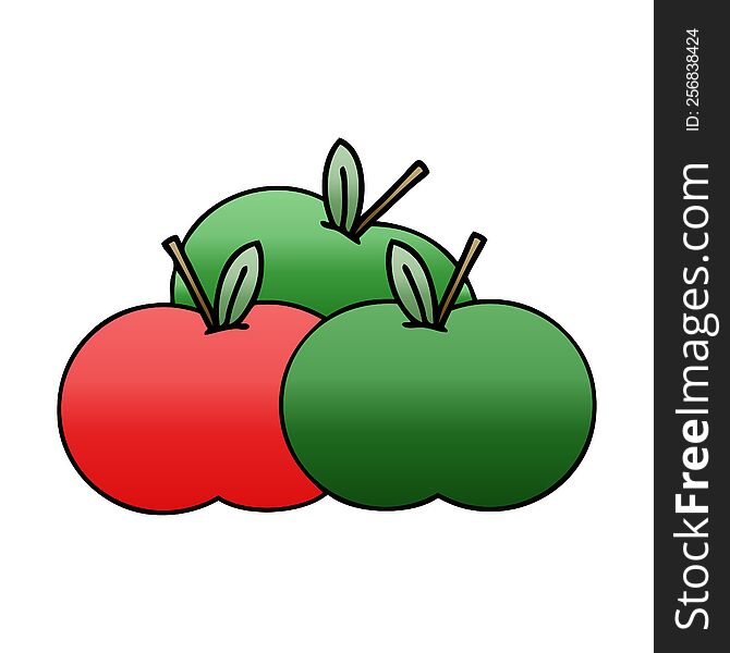 Gradient Shaded Cartoon Apples