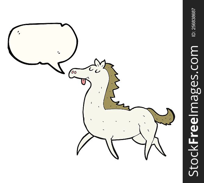 Speech Bubble Cartoon Horse