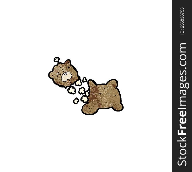 cartoon torn teddy bear
