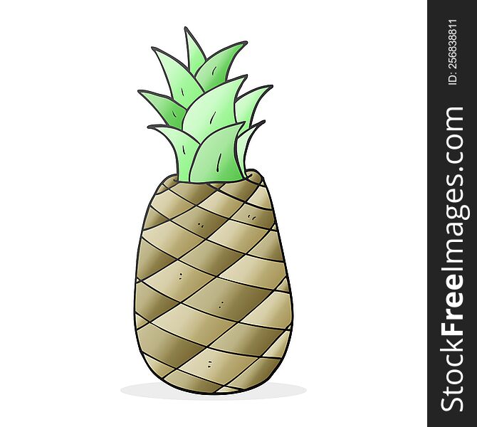 freehand drawn cartoon pineapple