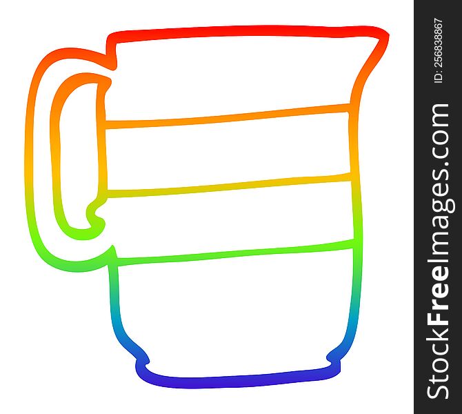 rainbow gradient line drawing of a cartoon milk jug