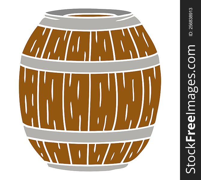 cartoon doodle of a wooden barrel