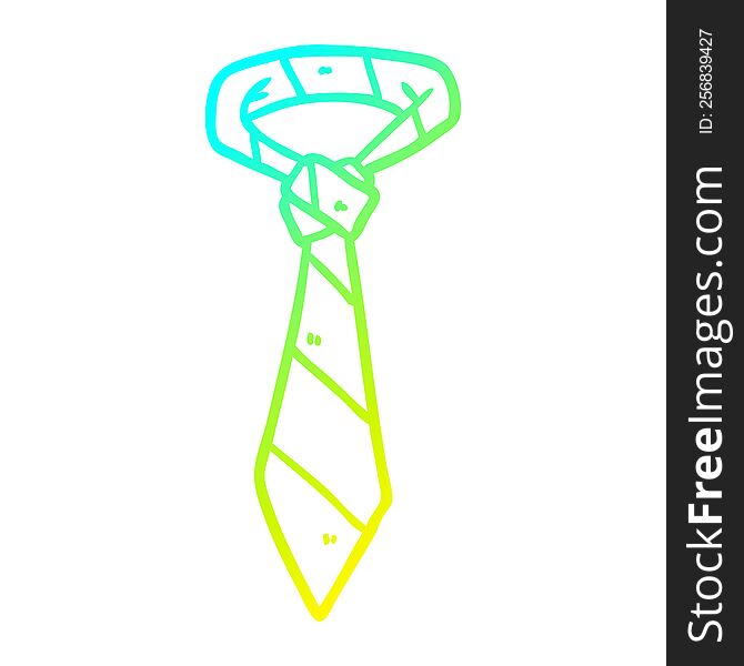 cold gradient line drawing of a striped office tie